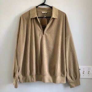 KORI Plus Textured Sweater Tan size XL. NWT